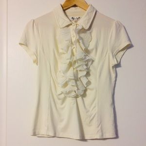 Japanese Vintage Ruffle Lace Shirt Blouse